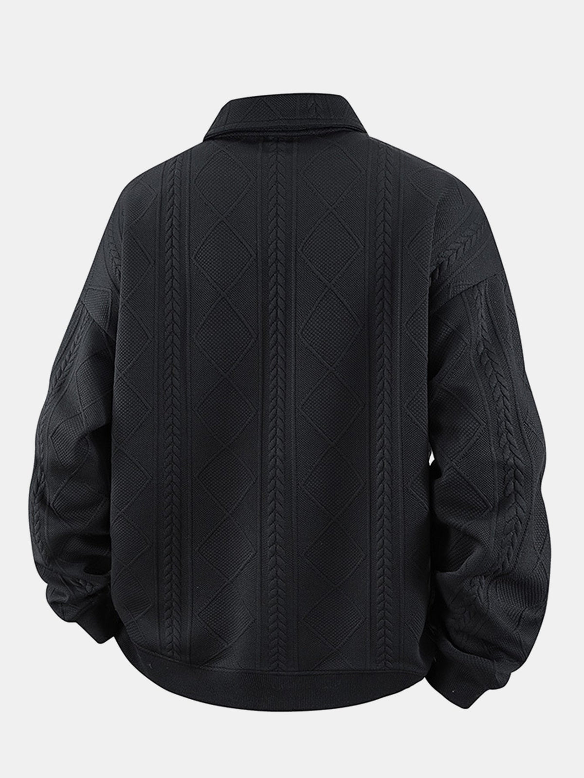 Herren Geometrisches Jacquard Polokragen Sweatshirt - Strukturierter P