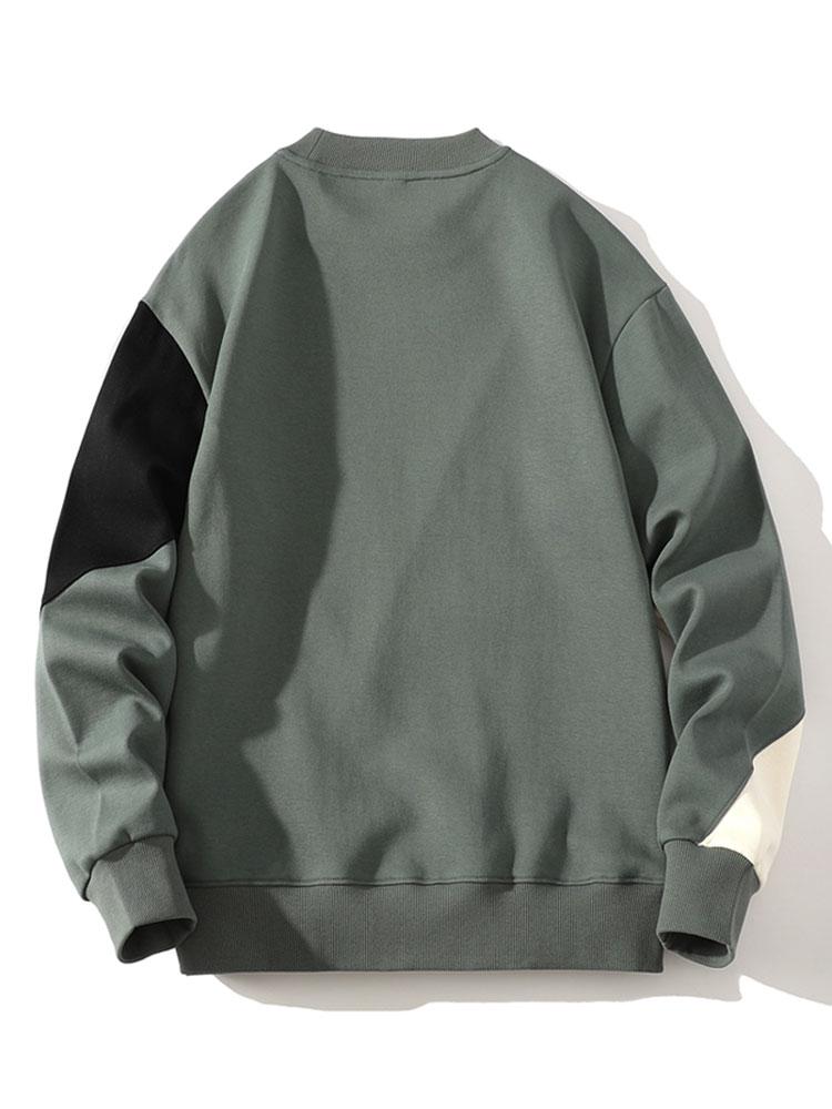 Herren Geometrisches Patchwork Sweatshirt – Relaxed Fit Pullover