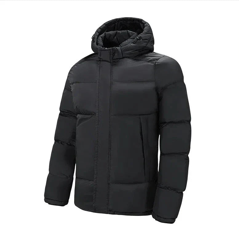 Herren gesteppte Baumwolljacke - Moderner Winterstil - Schwarz