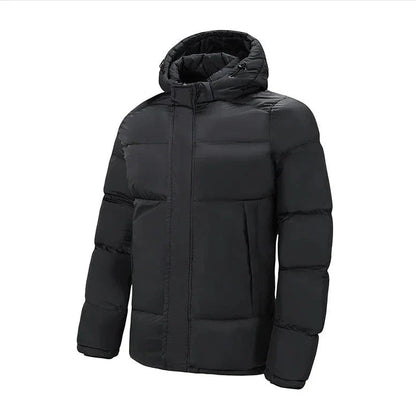Herren gesteppte Baumwolljacke - Moderner Winterstil - Schwarz