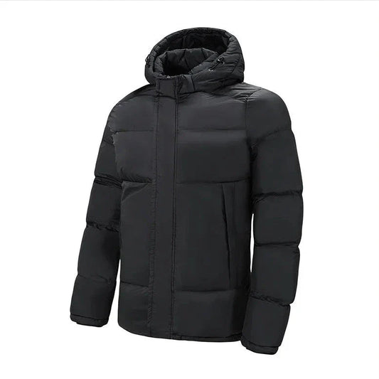 Herren gesteppte Baumwolljacke - Moderner Winterstil - Schwarz
