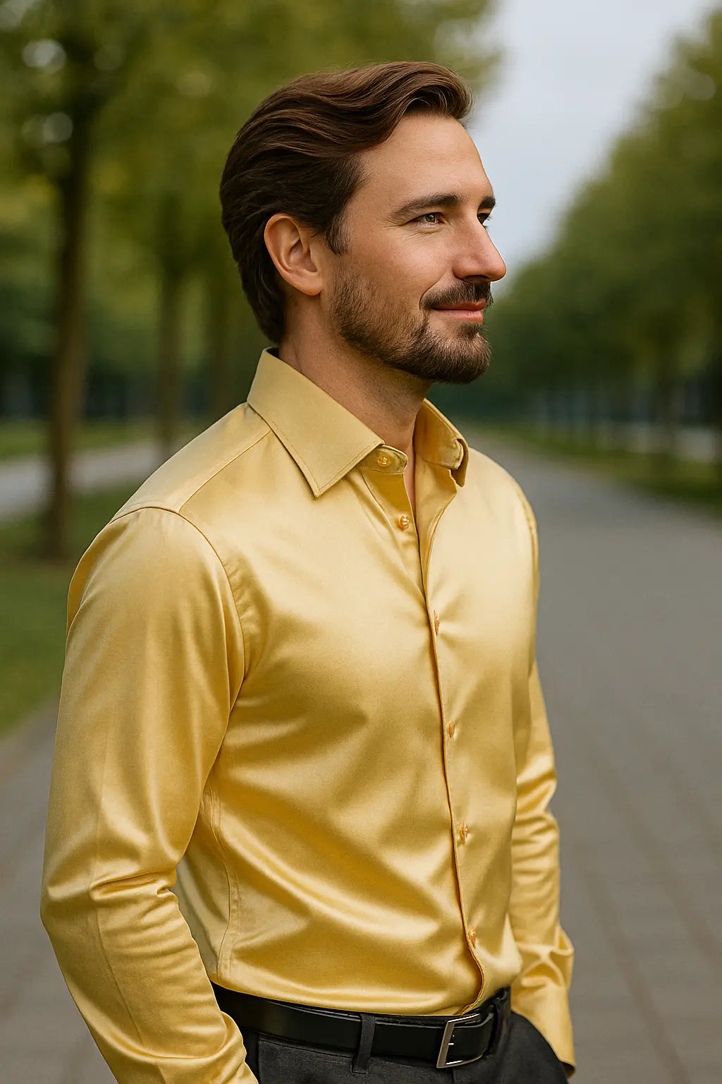 Herren Hemd Slim Fit Lange Mouwen - Eleganter Glanz
