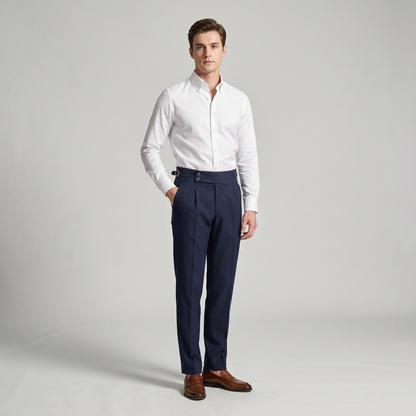 Herren Hochbund-Hose mit Doppelfalte - Elegante Schnittform