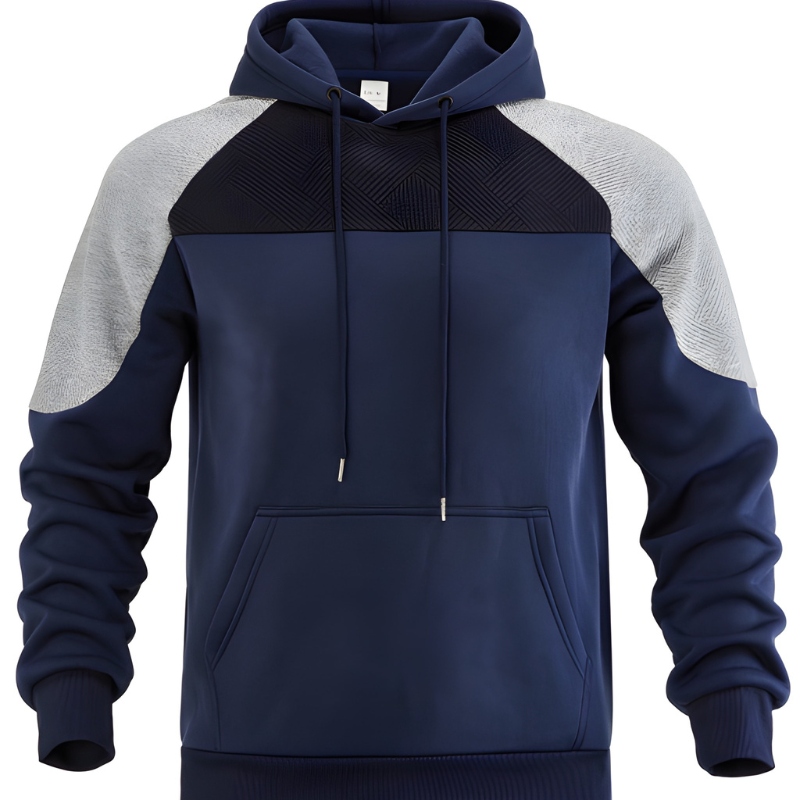 Herren Hoodie Colorblock - Oversized Streetstyle - Blau
