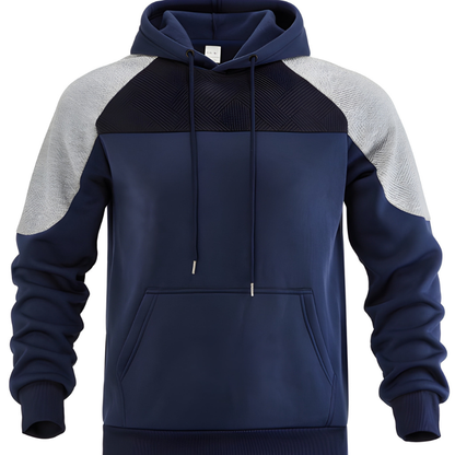Herren Hoodie Colorblock - Oversized Streetstyle - Blau