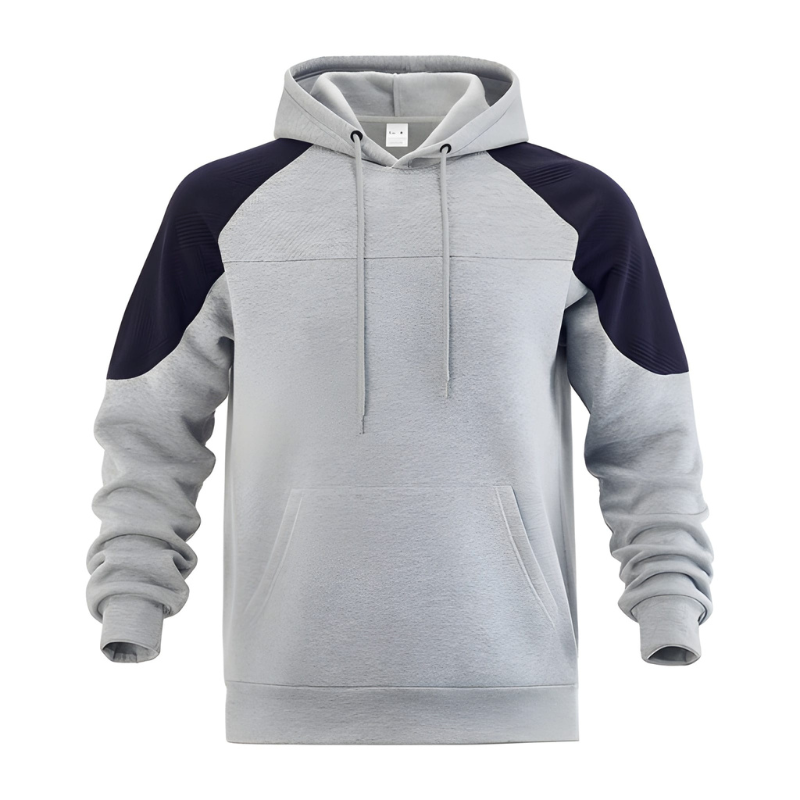 Herren Hoodie Colorblock - Oversized Streetstyle - Grau