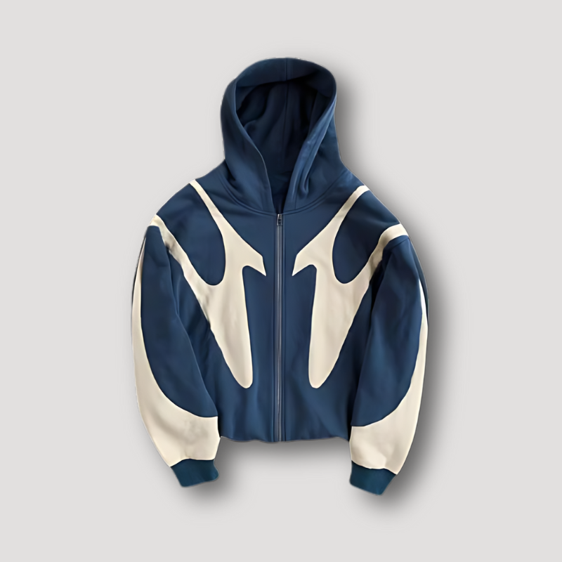 Herren Hoodie Urban Streetwear – Moderne Straßenkleidung - Blau