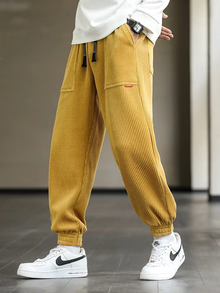 Herren Joggingbroek Locker Schnitt - Casual Streetwear - Gelb