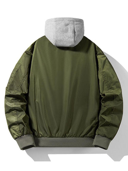 Herren Kapuzen-Bomberjacke mit Kontrastfutter – Regular Fit