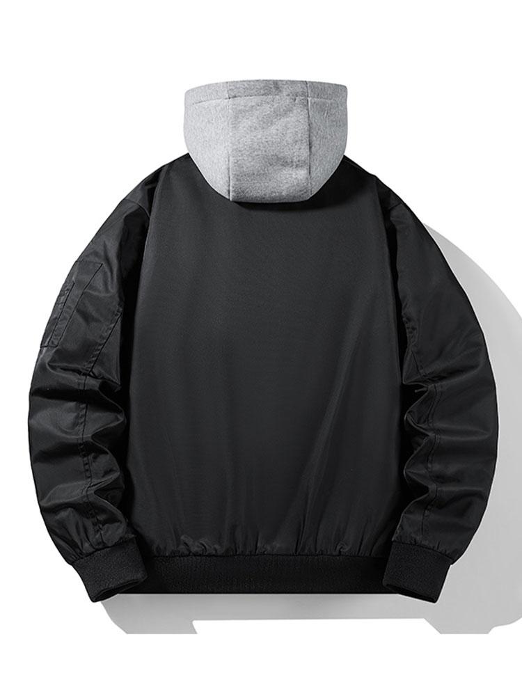 Herren Kapuzen-Bomberjacke mit Kontrastfutter – Regular Fit