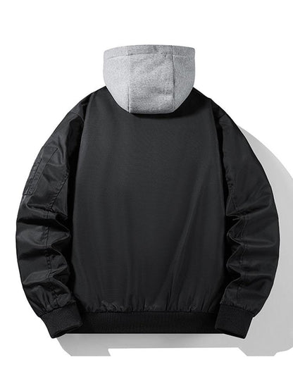 Herren Kapuzen-Bomberjacke mit Kontrastfutter – Regular Fit