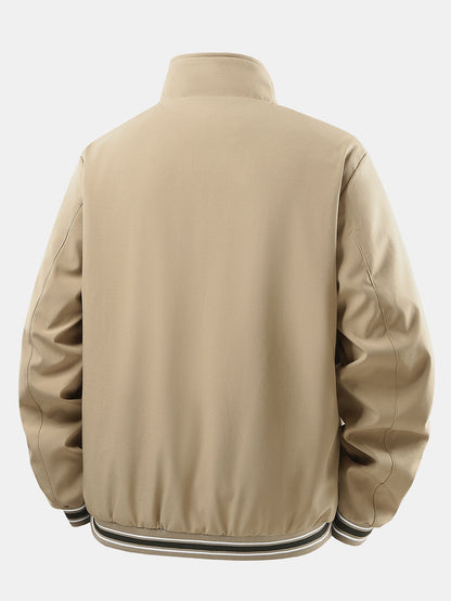 Herren Karierte Jacke mit Stehkragen – Entspannte Passform