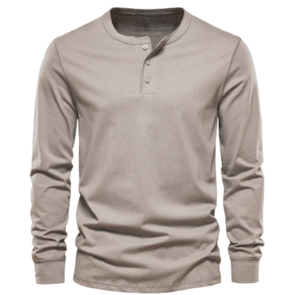 Herren Langarmhemd Klassisch - Elegante Passform - Khaki