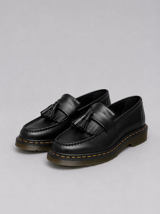 Herren Leder Loafer mit Quasten – Elegante Slip-On Schuhe - Schwarz