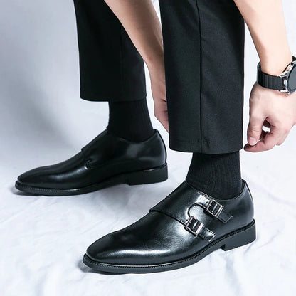 Herren Leder Monkstrap Schuhe - Eleganter Business Look