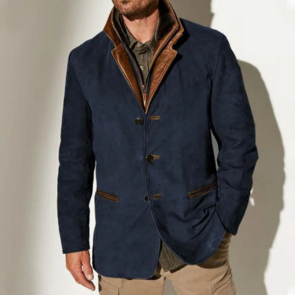 Herren Lederjacke Vintage in blau, zeitlose Eleganz und Qualität