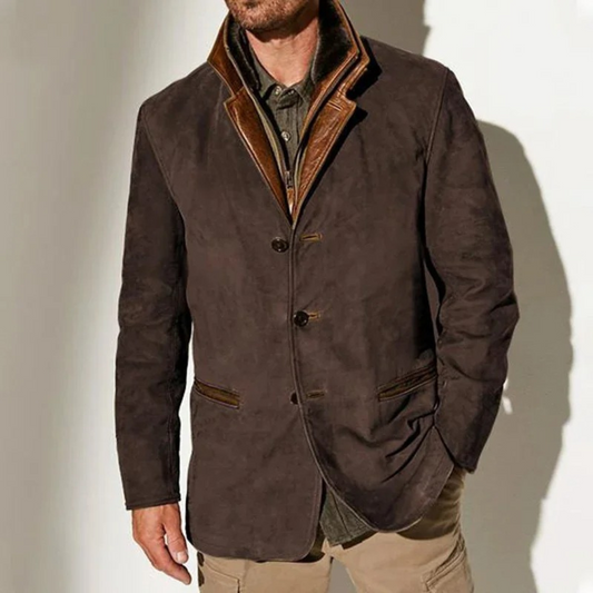 Herren Lederjacke Vintage in dunkelbraun, zeitlose Eleganz und Qualität