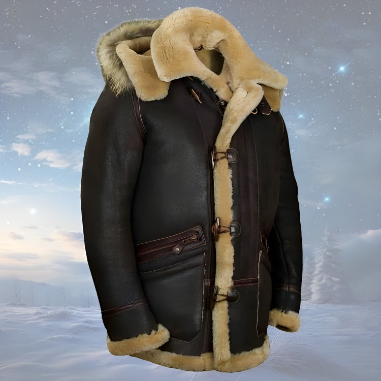 Herren Lederjacke Winter - Klassischer Stil - Braun
