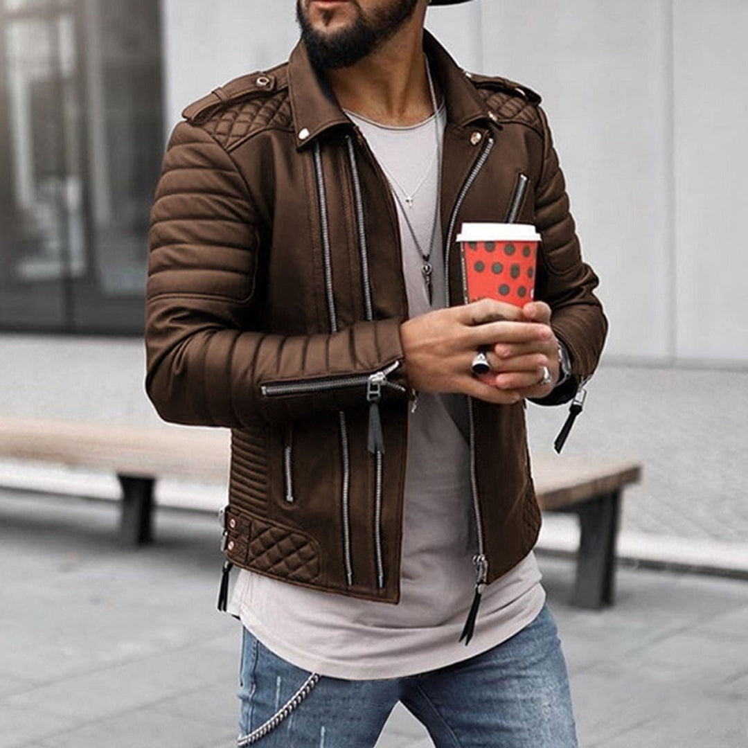 Herren Lederjacke - Zeitlose Eleganz und Komfort - Braun