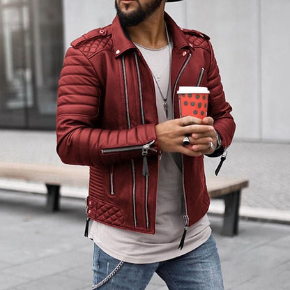 Herren Lederjacke - Zeitlose Eleganz und Komfort - Rot