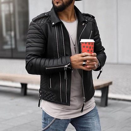 Herren Lederjacke - Zeitlose Eleganz und Komfort - Schwarz