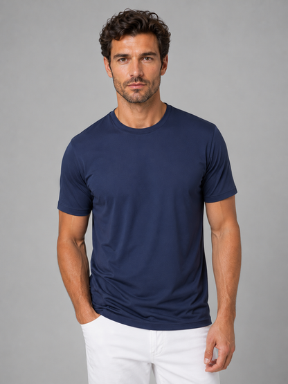 Herren Leichtes Kühl-T-Shirt – Atmungsaktiv & Komfortabel - Marineblau