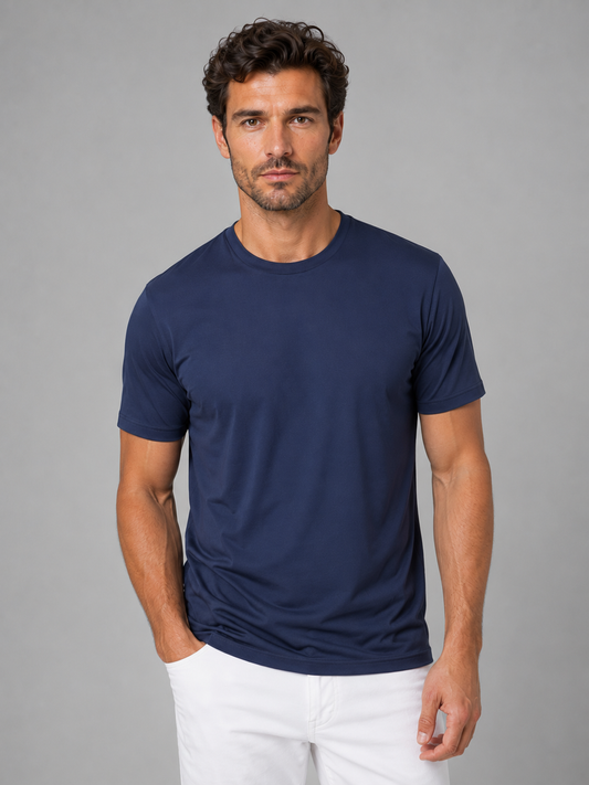 Herren Leichtes Kühl-T-Shirt – Atmungsaktiv & Komfortabel - Marineblau