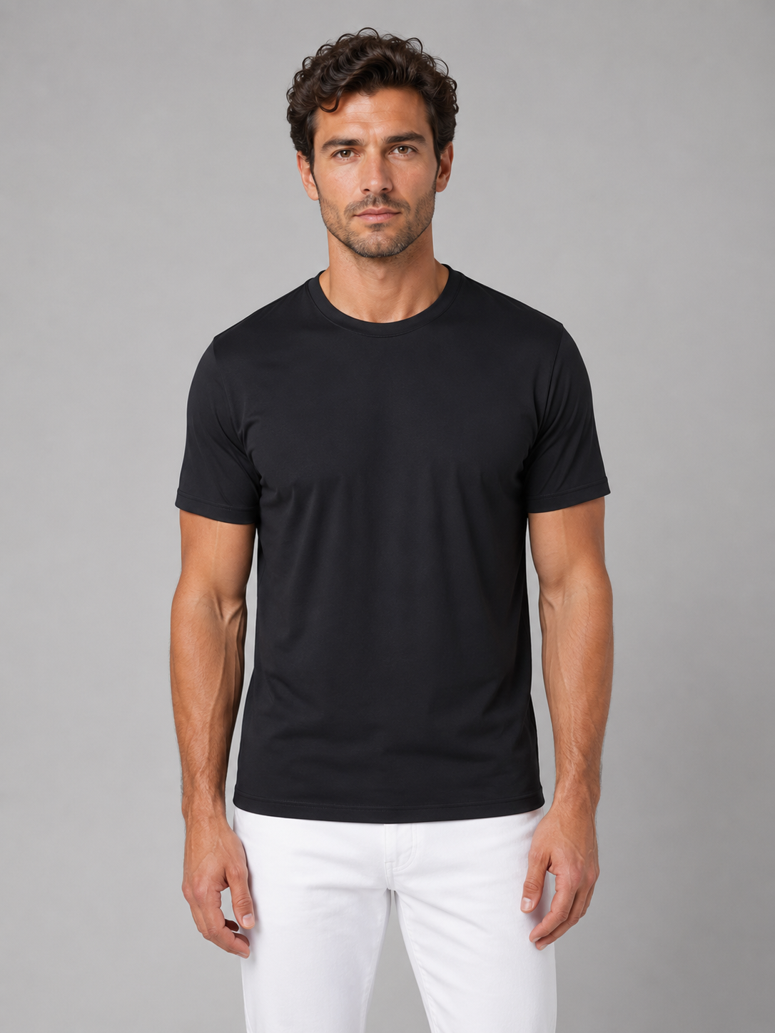 Herren Leichtes Kühl-T-Shirt – Atmungsaktiv & Komfortabel - Schwarz