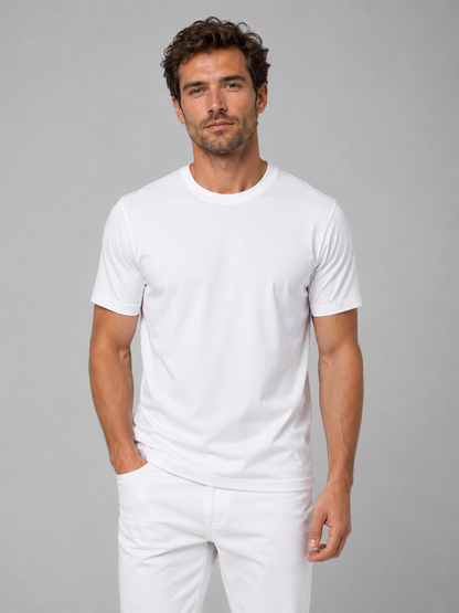 Herren Leichtes Kühl-T-Shirt – Atmungsaktiv & Komfortabel - Weiß