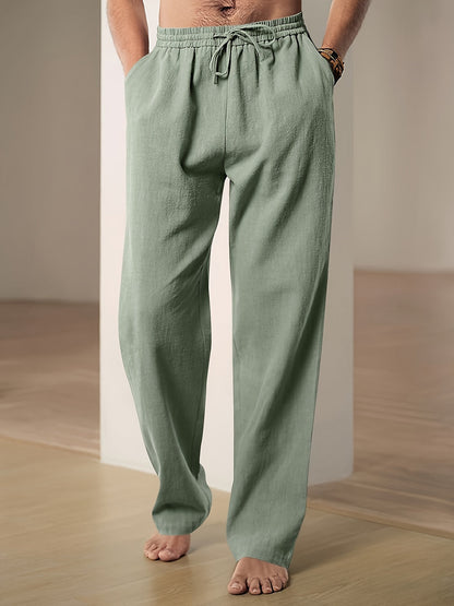 Herren Leinenhose mit Kordelzug am Bund