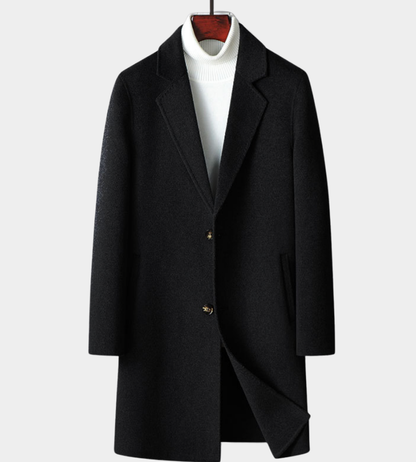 Herren Minimalistischer Mantel - Elegante Layering-Lösung - Schwarz