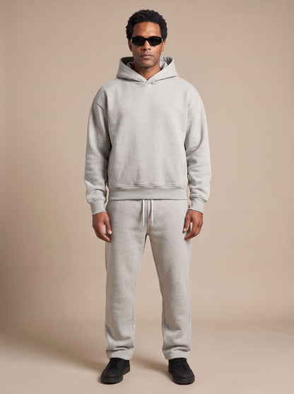 Herren Oversized Hoodie und Jogger Set in hellgrau, Locker geschnitten