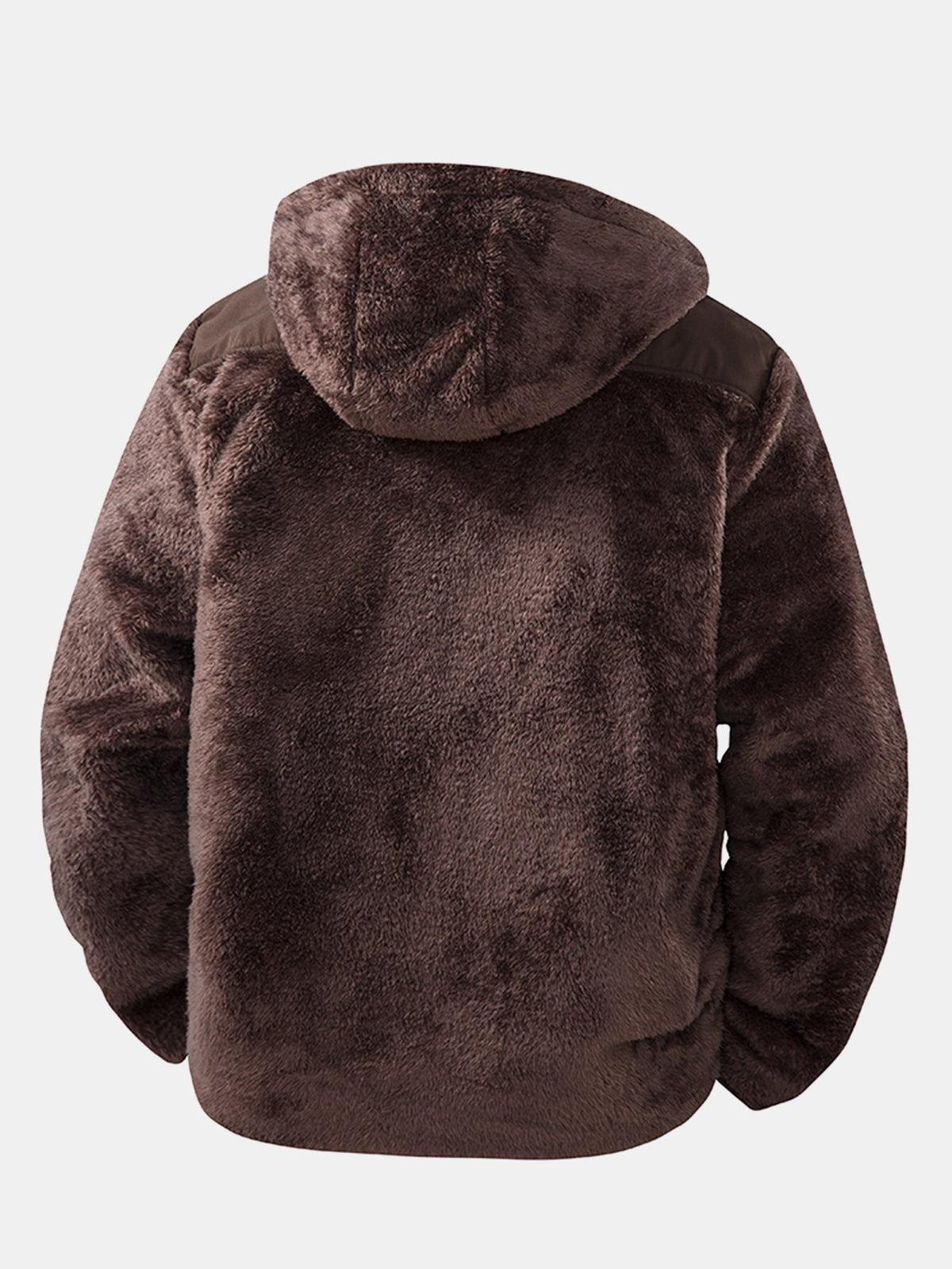 Herren Plüsch Fleece Kapuzenjacke mit Reißverschluss - Entspannte Pass