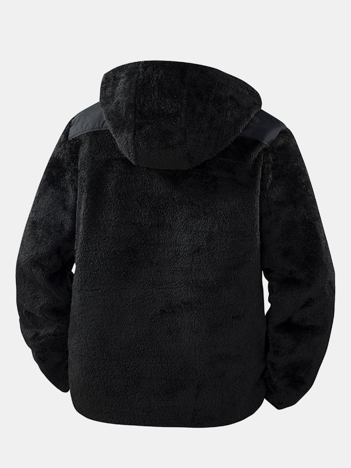 Herren Plüsch Fleece Kapuzenjacke mit Reißverschluss - Entspannte Pass