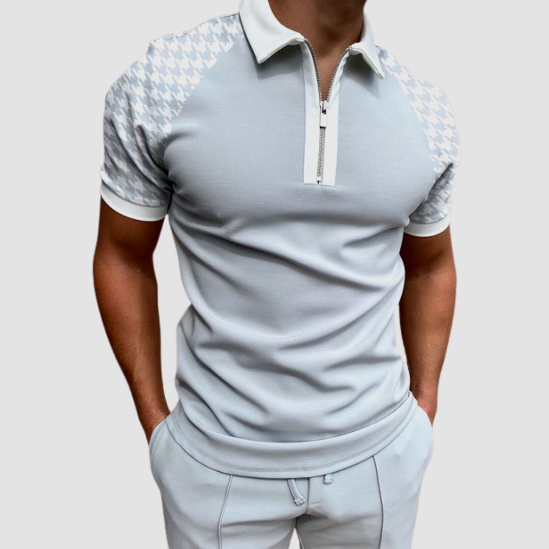 Herren Polo mit Retro-Reißverschluss