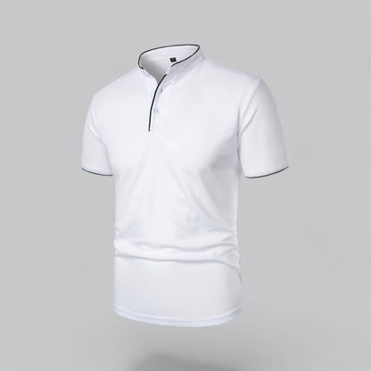 Herren Poloshirt ohne Kragen - Klassisch elegant