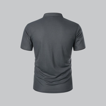 Herren Poloshirt ohne Kragen - Klassisch elegant