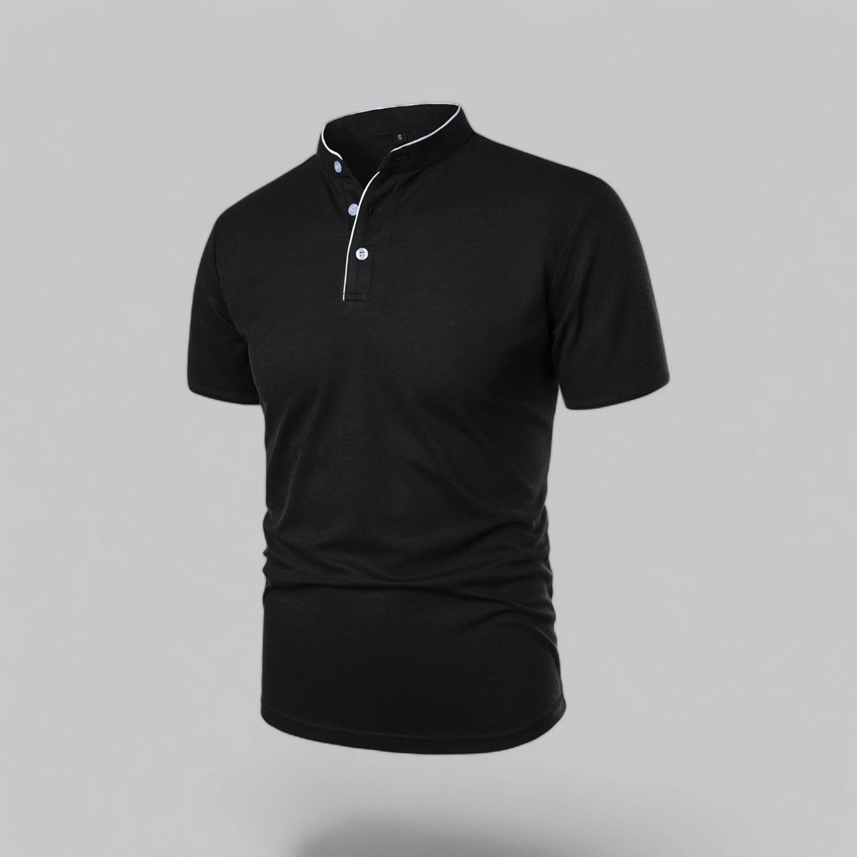 Herren Poloshirt ohne Kragen - Klassisch elegant