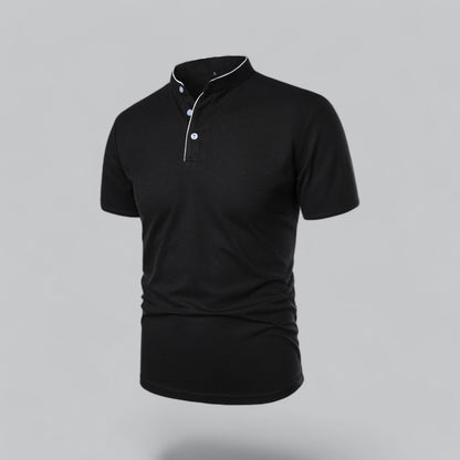 Herren Poloshirt ohne Kragen - Klassisch elegant