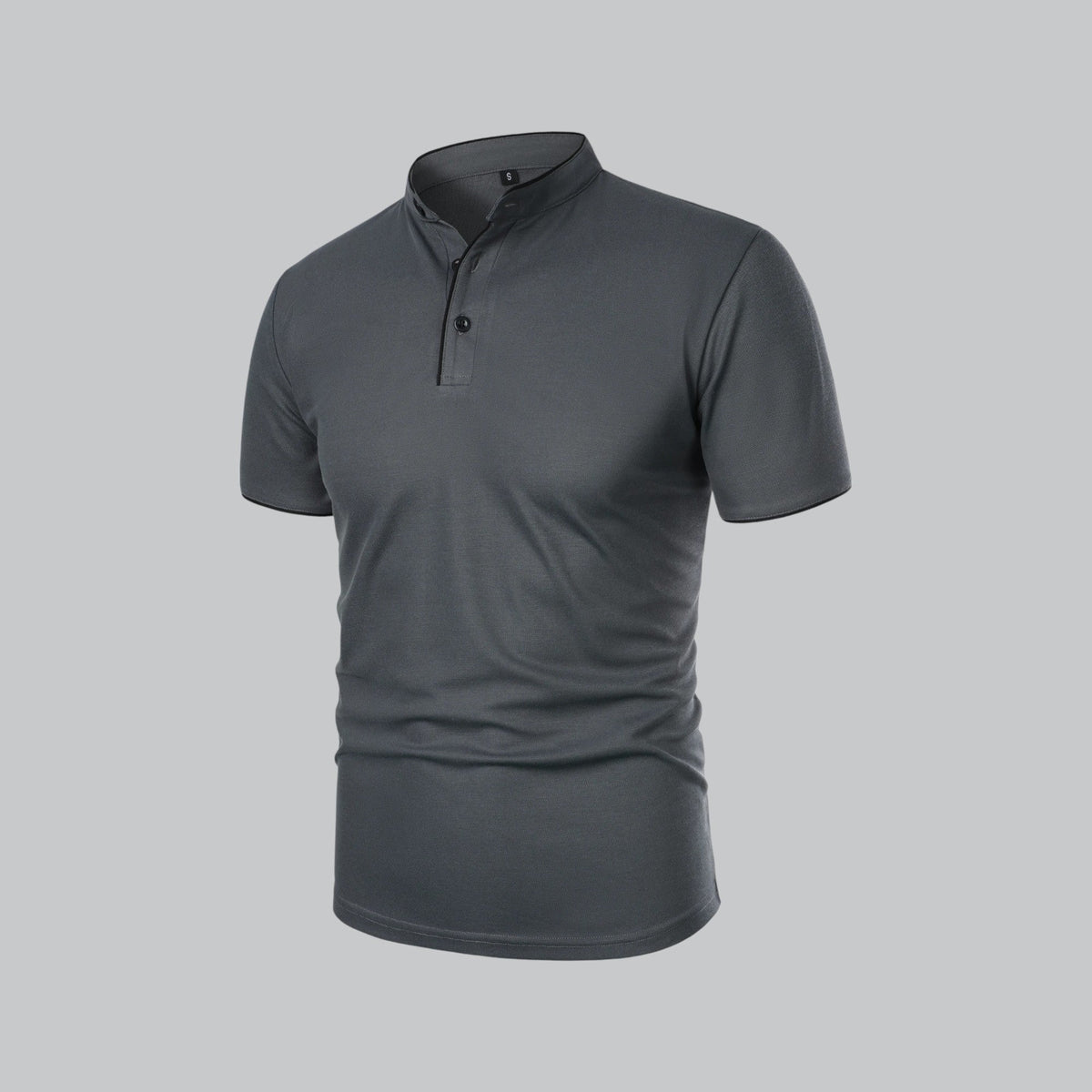 Herren Poloshirt ohne Kragen - Klassisch elegant