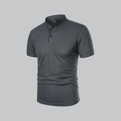 Herren Poloshirt ohne Kragen - Klassisch elegant