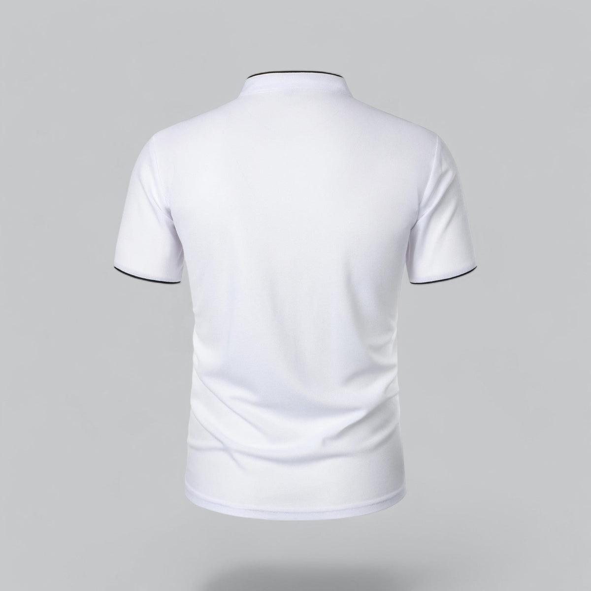 Herren Poloshirt ohne Kragen - Klassisch elegant
