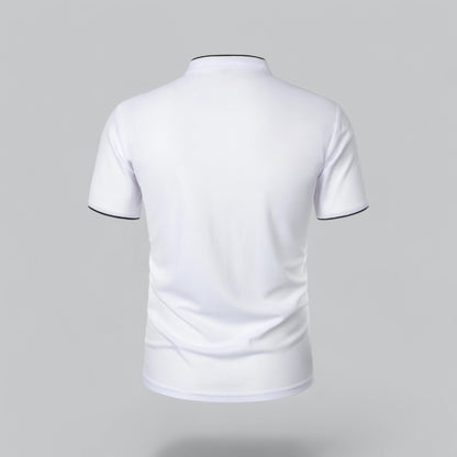 Herren Poloshirt ohne Kragen - Klassisch elegant