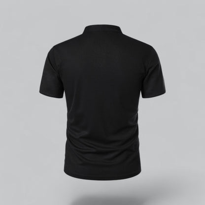 Herren Poloshirt ohne Kragen - Klassisch elegant