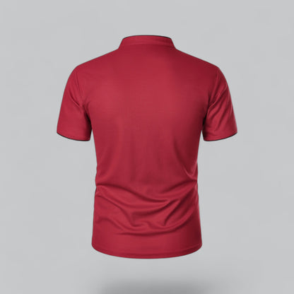 Herren Poloshirt ohne Kragen - Klassisch elegant