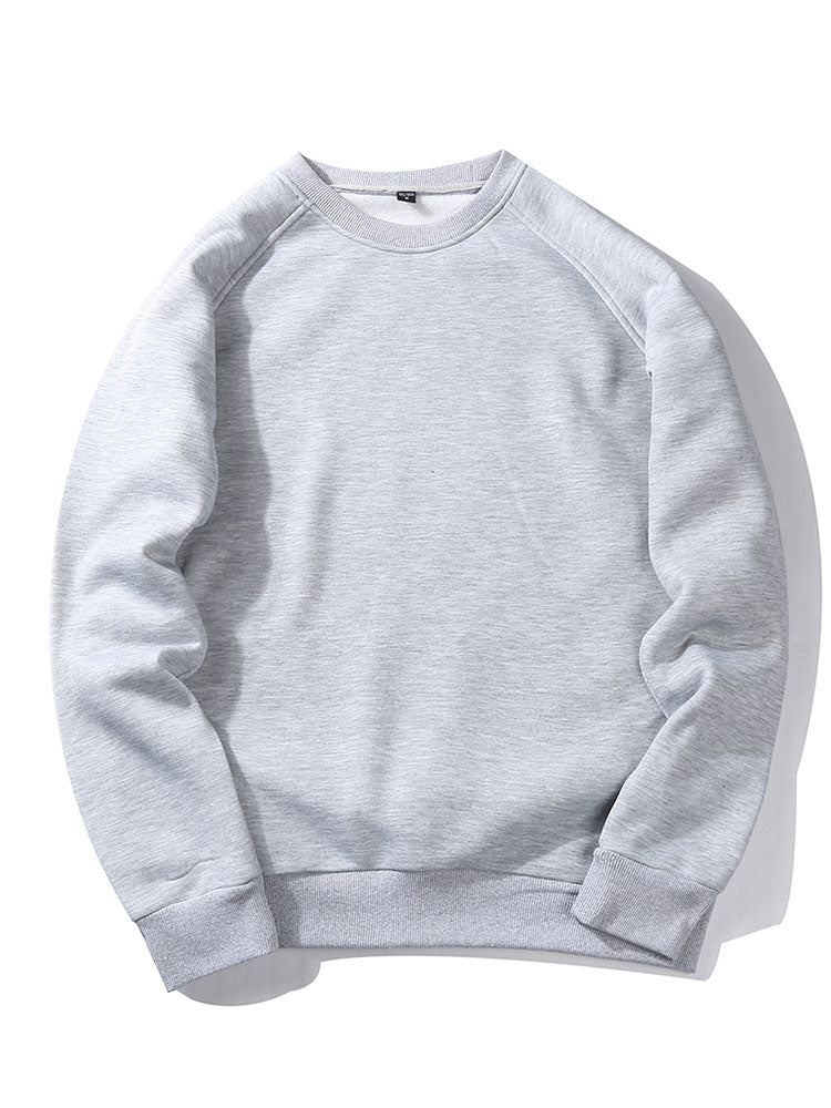 Herren Raglan Sweatshirt Crew Neck – Entspannte Passform - Hellgrau