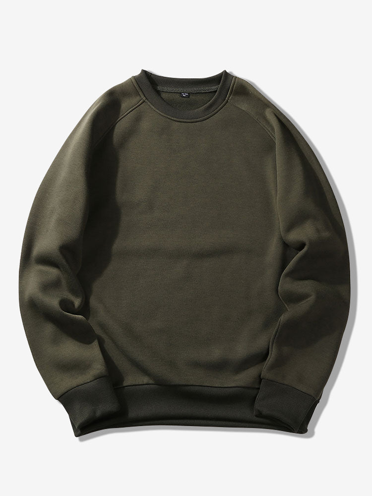 Herren Raglan Sweatshirt Crew Neck – Entspannte Passform - Olivgrün