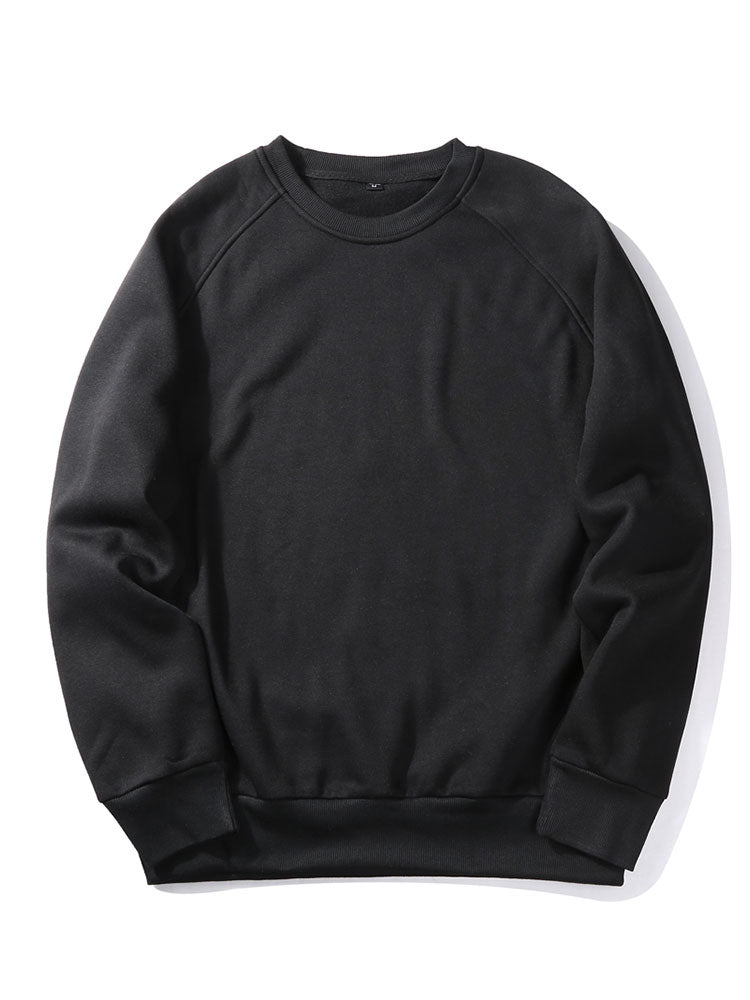 Herren Raglan Sweatshirt Crew Neck – Entspannte Passform - Schwarz