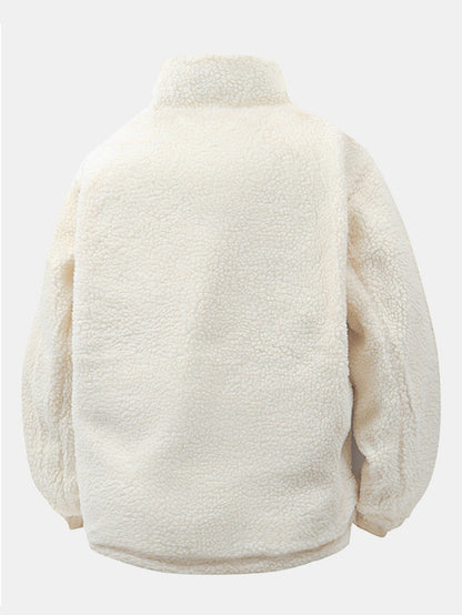 Herren Reversible Teddy Fleece Pufferjacke – Entspannte Passform Winte