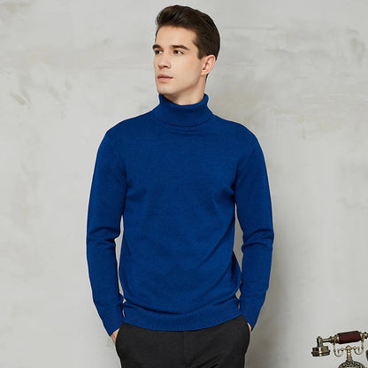 Herren Rollkragenpullover Comfort Fit - Zeitlose Eleganz - Blau